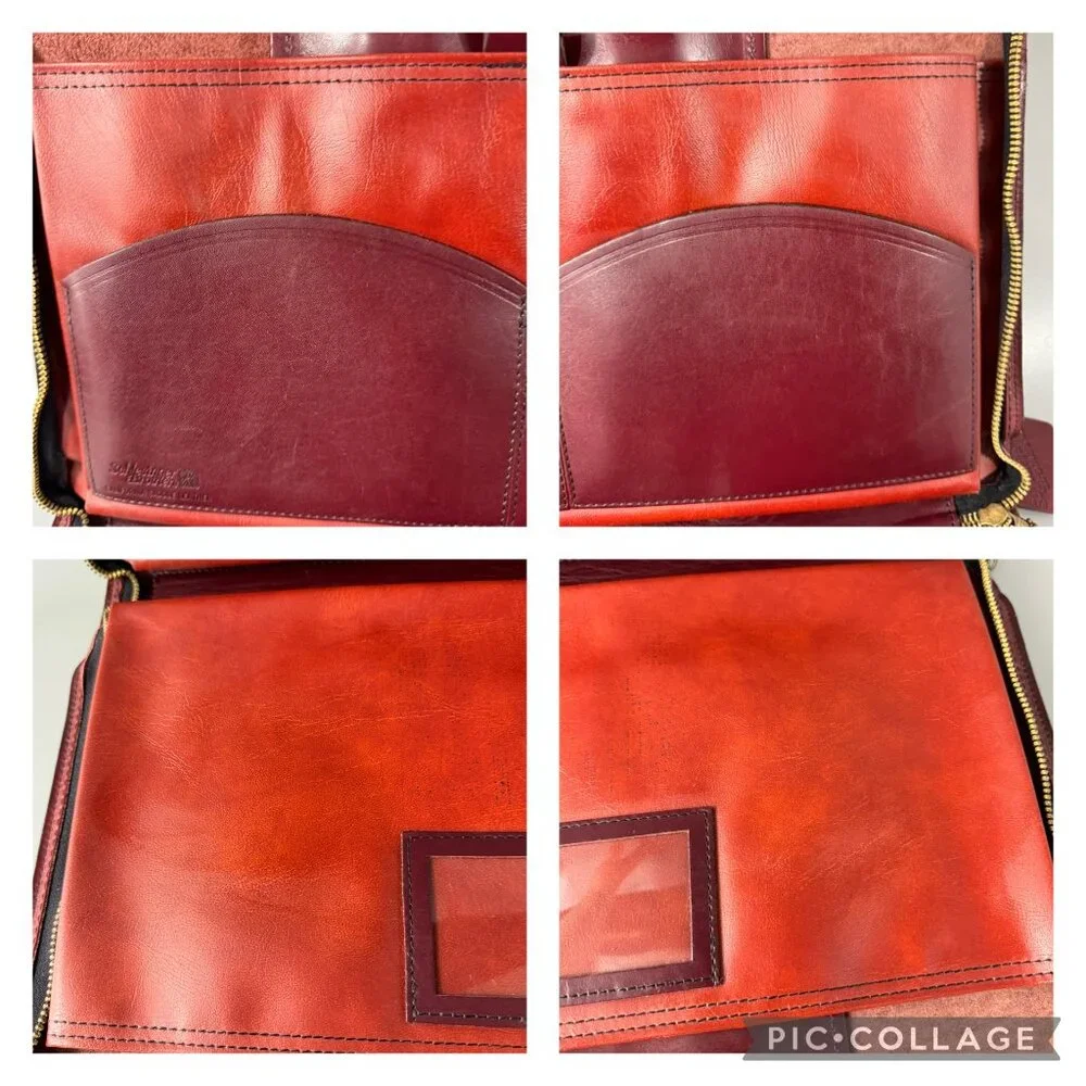 Vintage Schlesinger Brother Burgundy Leather Briefcase